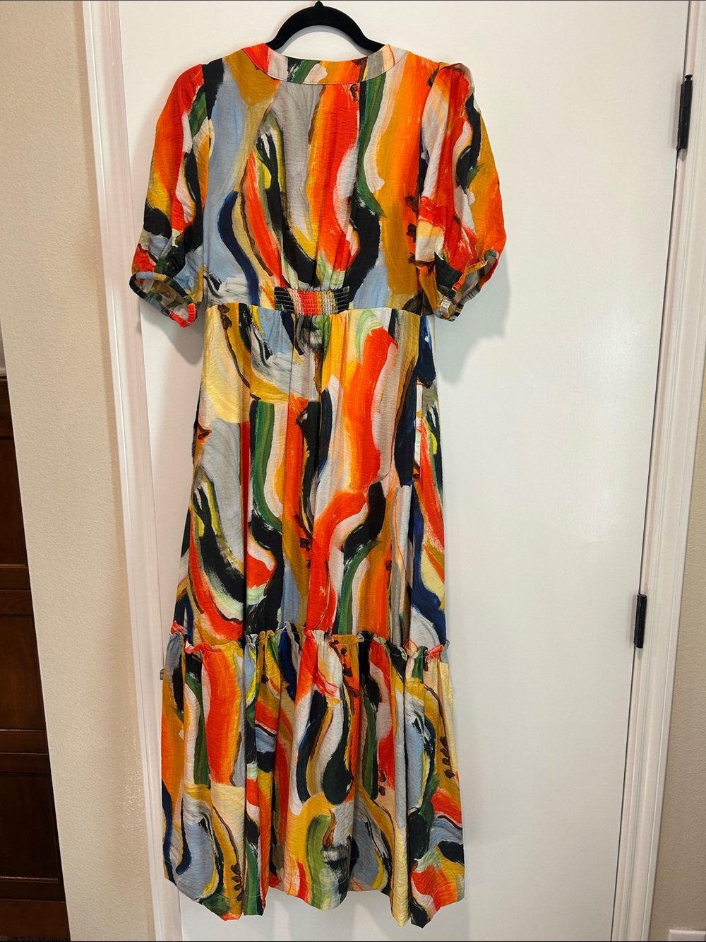 Multicolor Abstract Print Midi Dress - Vibrant Color - Picture 3 of 3